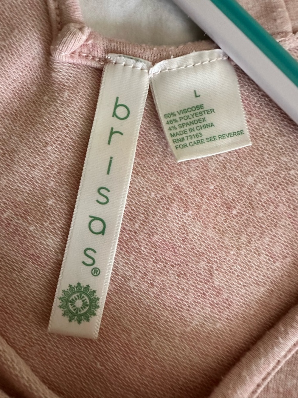 Relaxed V-Neck Crisscross Back Sweatshirt - Soft Pink Size L - Picture 3 of 6